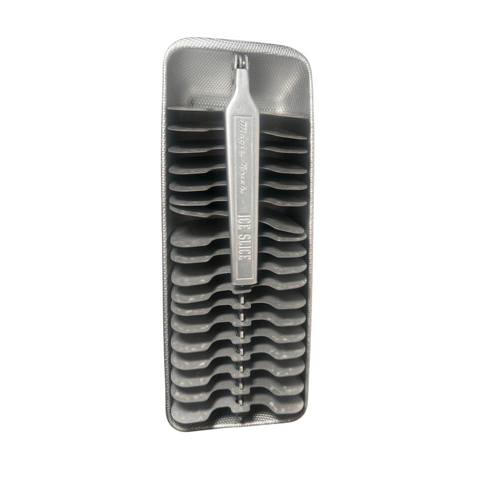 Vintage Magic Touch Ice Slice Aluminum Ice Cube Tray 38 Slots Cubes Chips 11.25"
